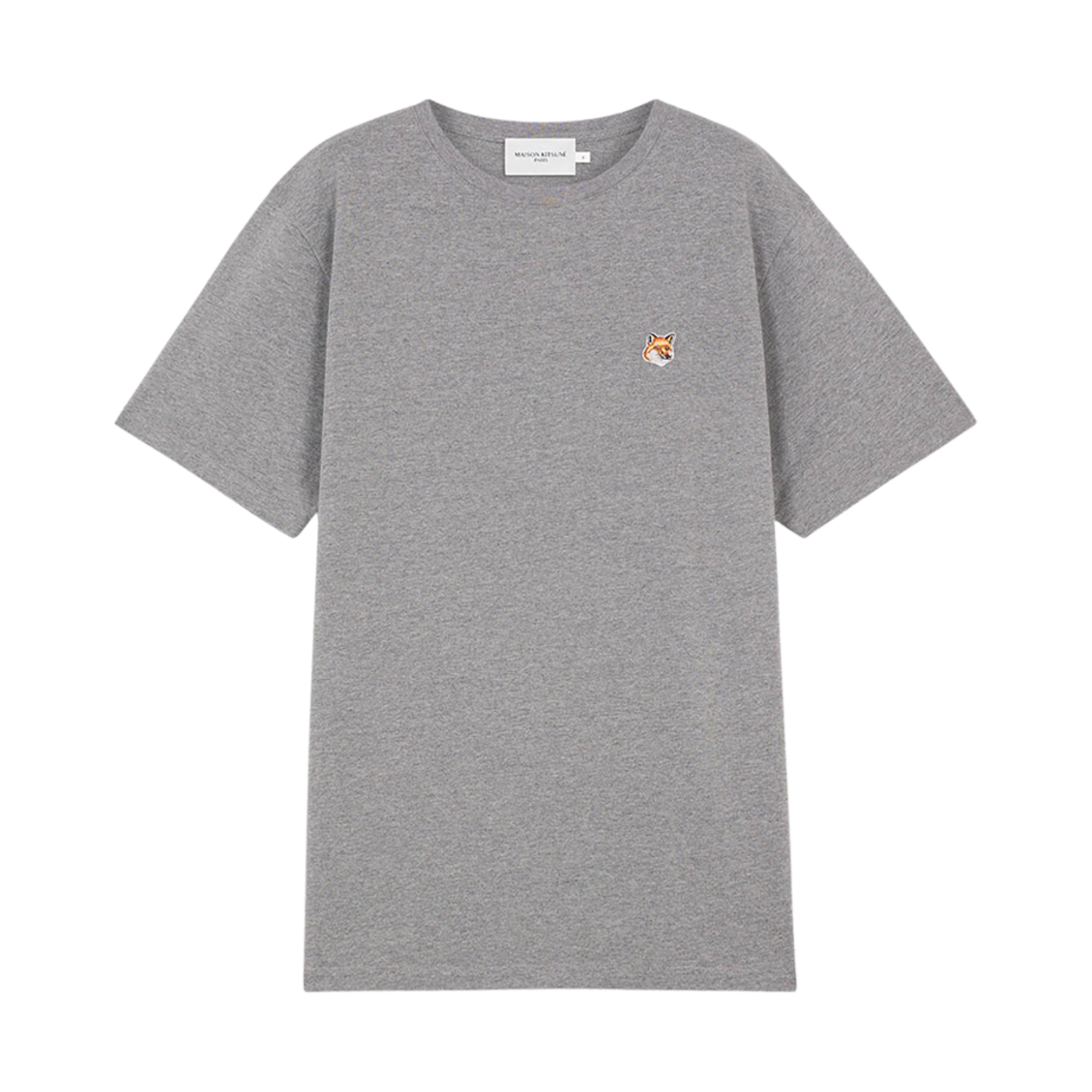 메종 키츠네 폭스 헤드 패치 릴렉스드 티셔츠 라이트 그레이 멜란지(Maison Kitsune Fox Head Patch Relaxed T-Shirt Light Grey Melange) - 1