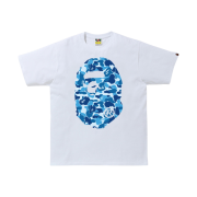 BAPE ABC Camo Big Ape Head T-Shirt White Blue