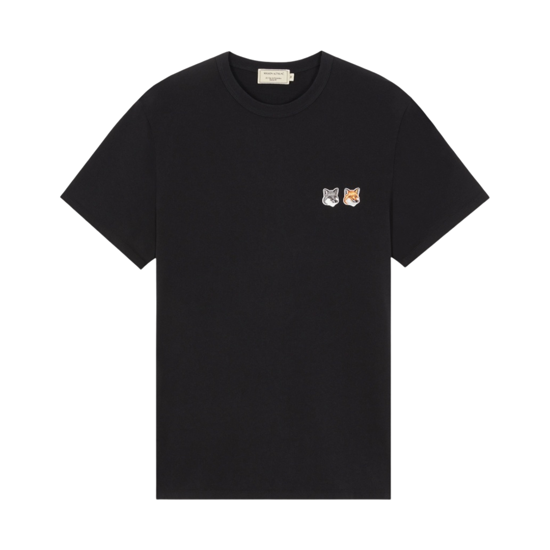 메종 키츠네 더블 폭스 헤드 패치 클래식 티셔츠 블랙