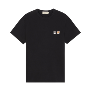 Maison Kitsune Double Fox Head Patch Classic T-Shirt Black