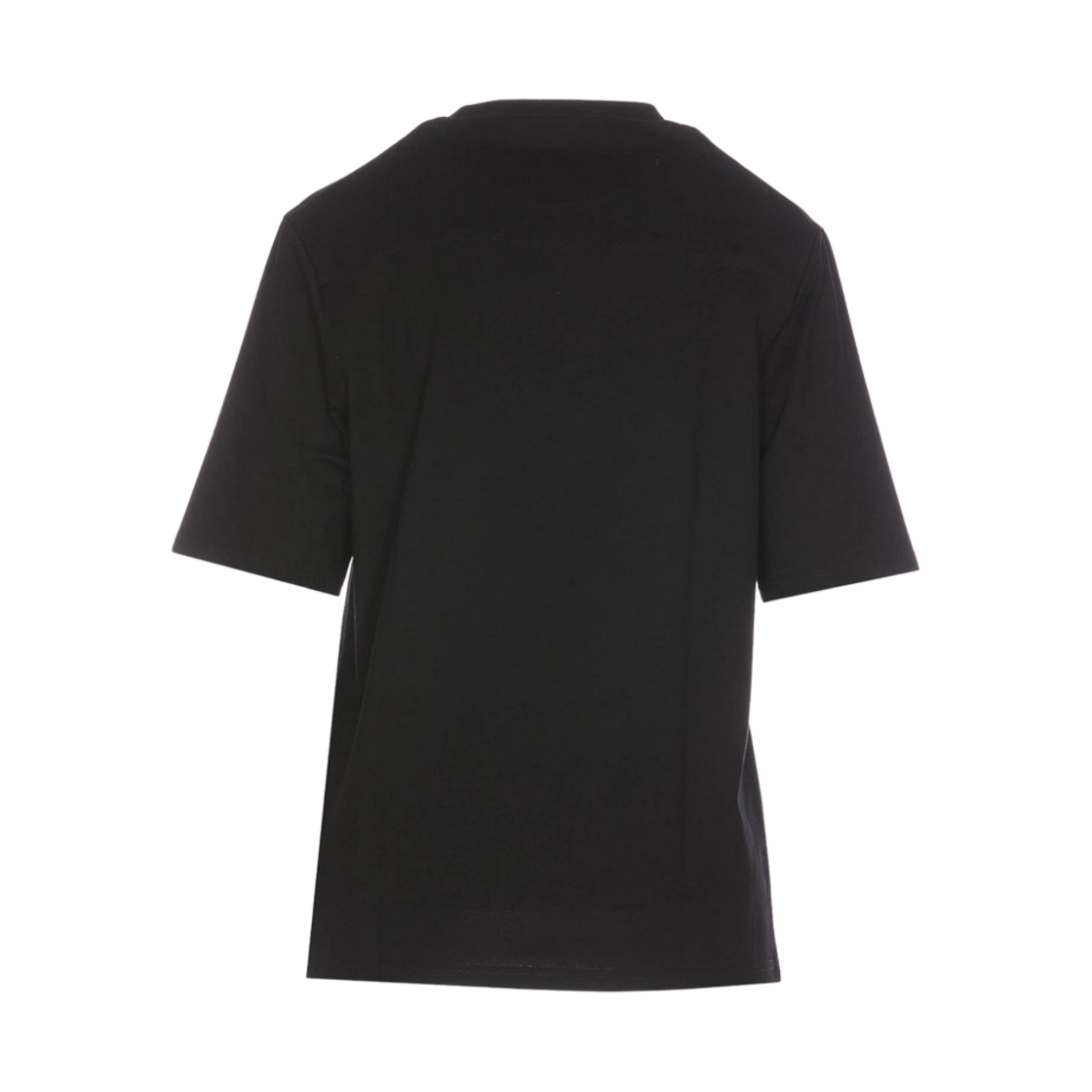 (W) 질 샌더 로고 크루넥 코튼 티셔츠 블랙((W) Jil Sander Logo Crew Neck Cotton T-Shirt Black) - 2