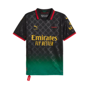 Puma x Off-White AC Milan 2024/25 4th Replica Jersey Black Power Green (Non Marking Ver.)