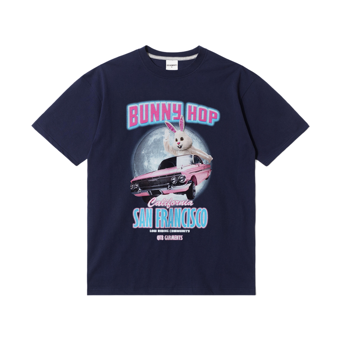 큐티에잇 가먼츠 버니홉 티 네이비(QT8 GARMENTS Bunny Hop Tee Navy)