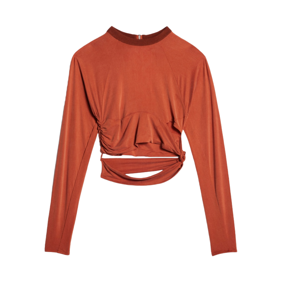 (W) 자크뮈스 르 티셔츠 에스펠로 노티드 컷아웃 티셔츠 레드((W) Jacquemus Le T-Shirt Espelho Knotted Cut-Out T-Shirt Red) - 1