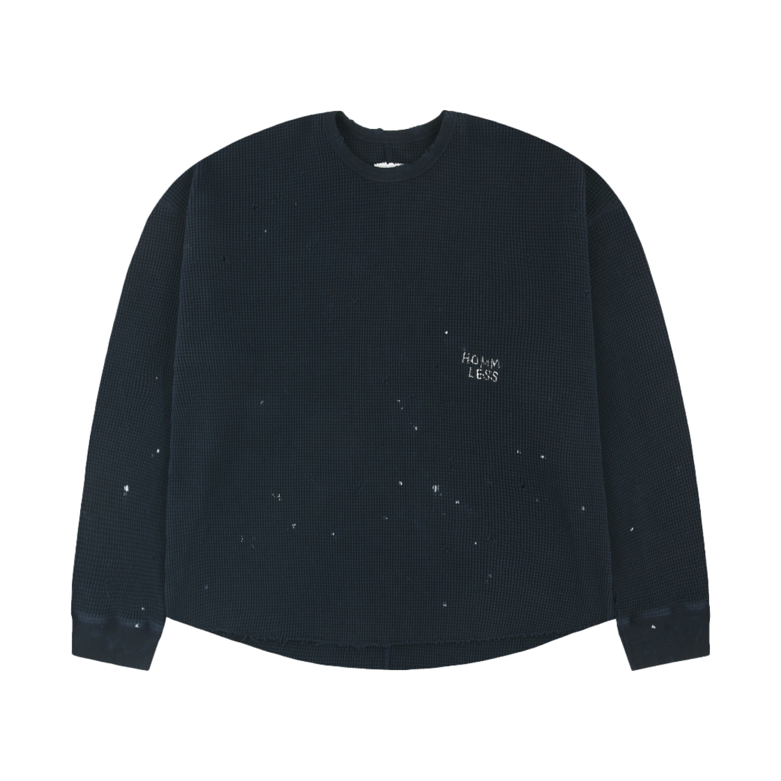 홈리스 헤비 와플 롱슬리브 더티 네이비(Hommless Heavy Waffle LS T-Shirt Dirty Navy)