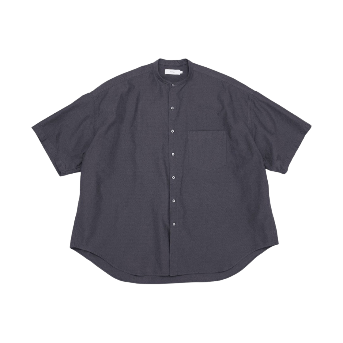 그라프페이퍼 옥스포드 숏슬리브 오버사이즈 밴드 칼라 셔츠 그레이(Graphpaper Oxford S/S Oversized Band Collar Shirt Gray)