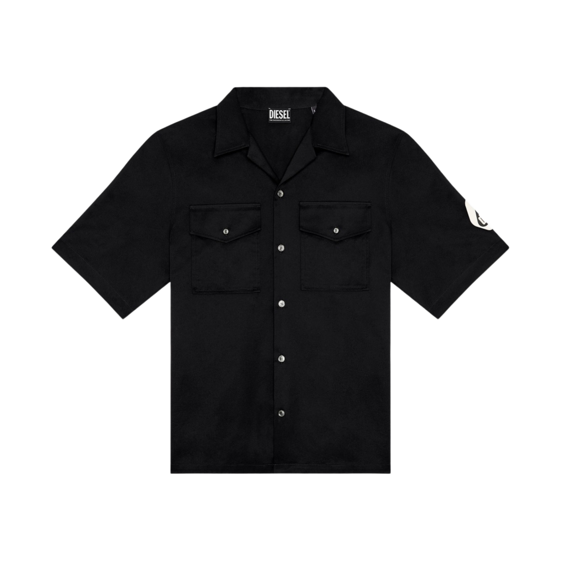 디젤 S-맥-B 유틸리티 로고 볼링 셔츠 블랙(Diesel S-Mac-B Bowling Shirt with Utility Logo Black) - 1