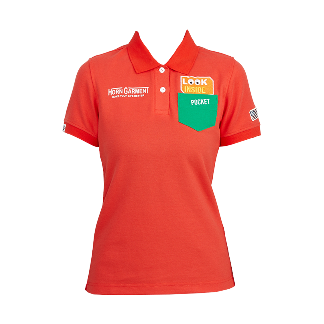 HCW-2A-AP05 (W) Horn Garment Golf Wear Polo T-Shirt Orange