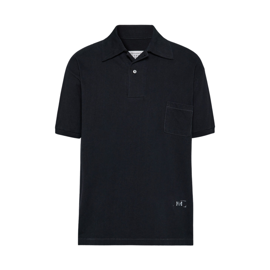 S50GL0060M20061900 Maison Margiela Stamp Logo Polo Shirt Black