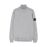 Stone Island 542A2 Cotton Turtleneck Knit Gray - 21FW