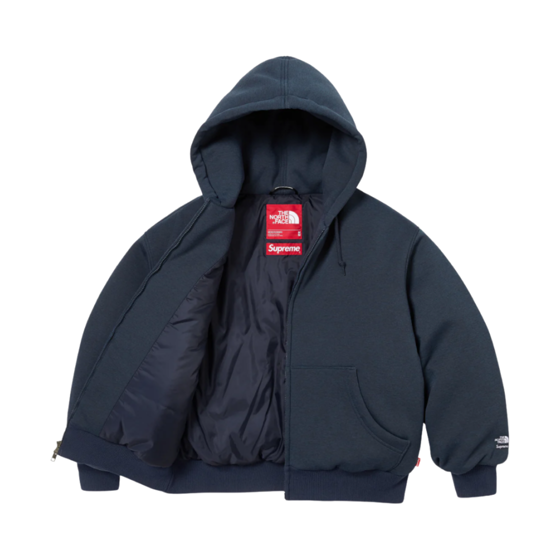 슈프림 x 노스페이스 다운 집업 후드 스웨트셔츠 네이비 - 24FW(Supreme x The North Face Down Zip Up Hooded Sweatshirt Navy - 24FW) - 2