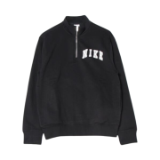 Nike Club Quarter Zip Fleece Top Black White - Asia