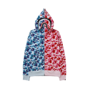 BAPE ABC Camo Separate Shark Full Zip Hoodie Blue Pink