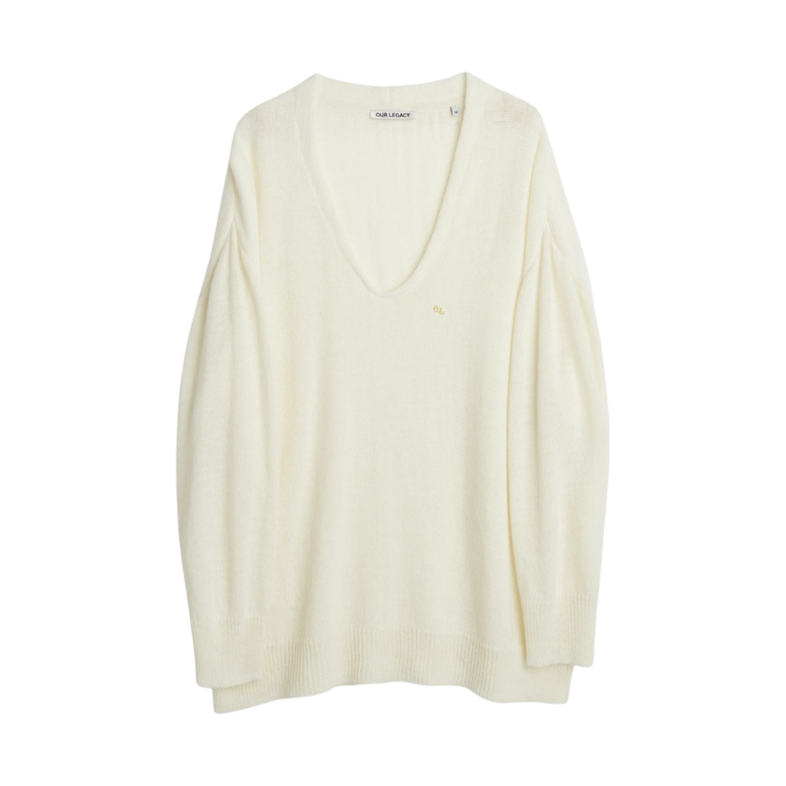 (W) 아워레가시 빅 브이넥 니트 아크릴 펑키 화이트