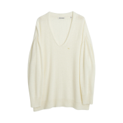 (W) Our Legacy Big V-Neck Knit Acrylic Funky White