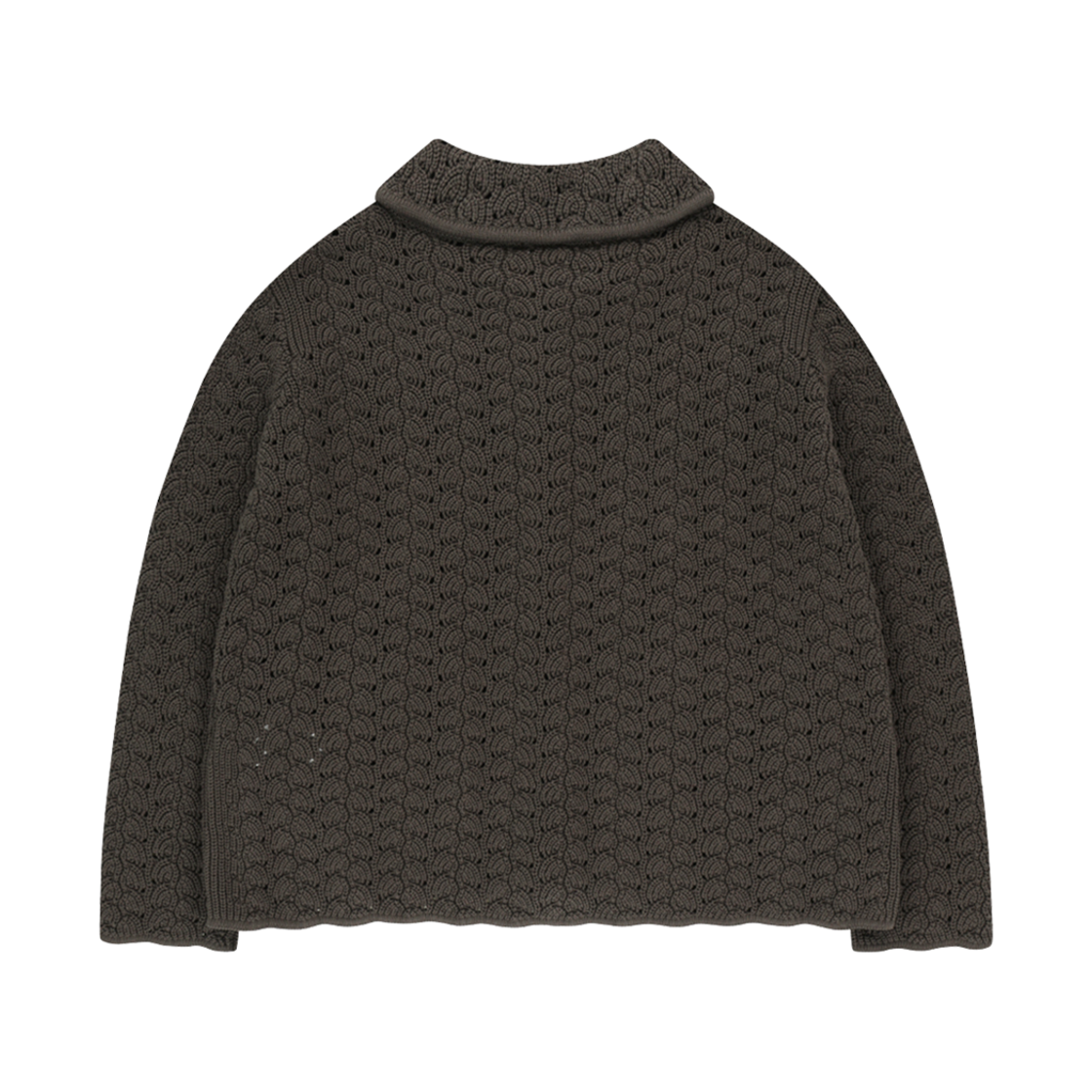 (W) 코이세이오 웨이브 니트 가디건 다크 브라운((W) Coyseio Wave Knit Cardigan Dark Brown) - 2