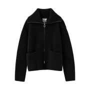 Wooyoungmi High Neck Zipup Cardigan Black - 24FW