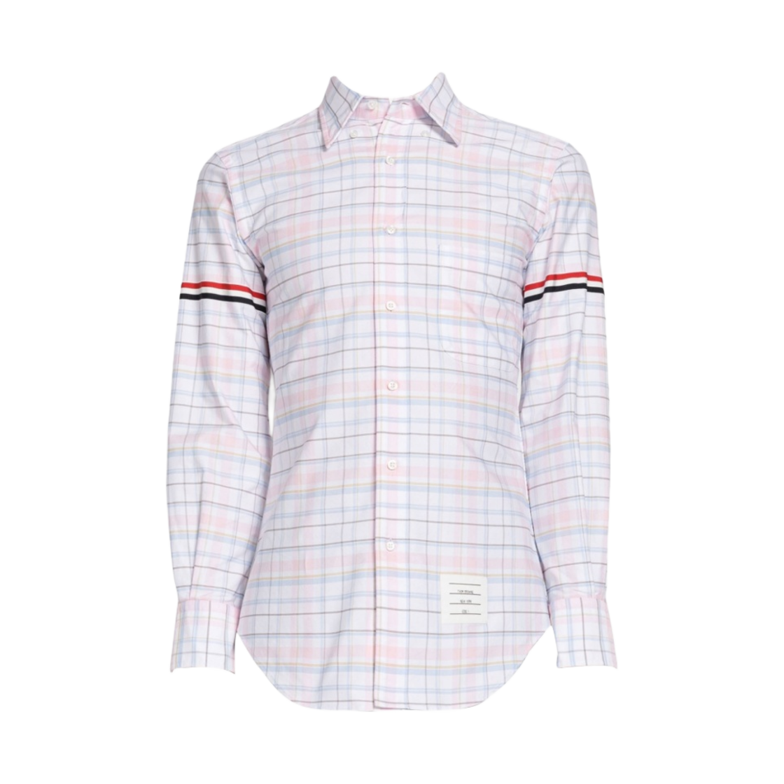 톰브라운 플레이드 옥스포드 암밴드 포인트 칼라 셔츠 라이트 핑크(Thom Browne Plaid Oxford Armband Point Collar Shirt Light Pink) - 1