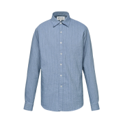Maison Margiela Seersucker Linen Shirt Blue