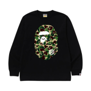 BAPE ABC Camo Big Ape Head L/S T-Shirt Black Green