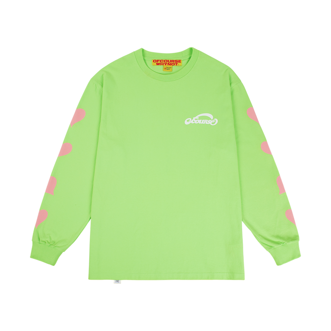 오브콜스와이낫 셀프 러브 클럽 롱 슬리브 티셔츠 라이트그린(ofcoursewhynot Self Love Club LS T-Shirt Light Green)