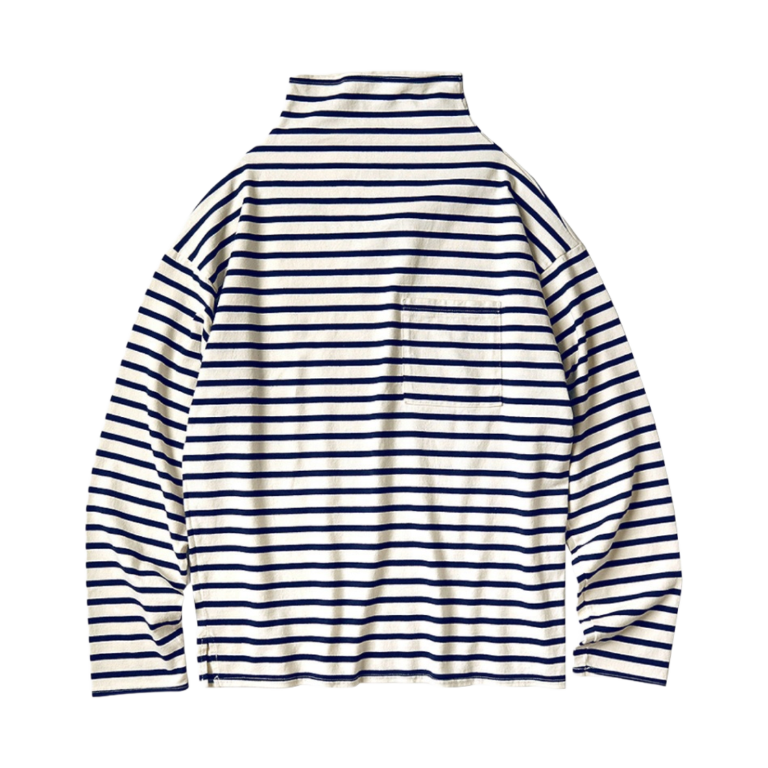 EK-1470 Kapital Border Jersey Long Sleeve Kinari Navy