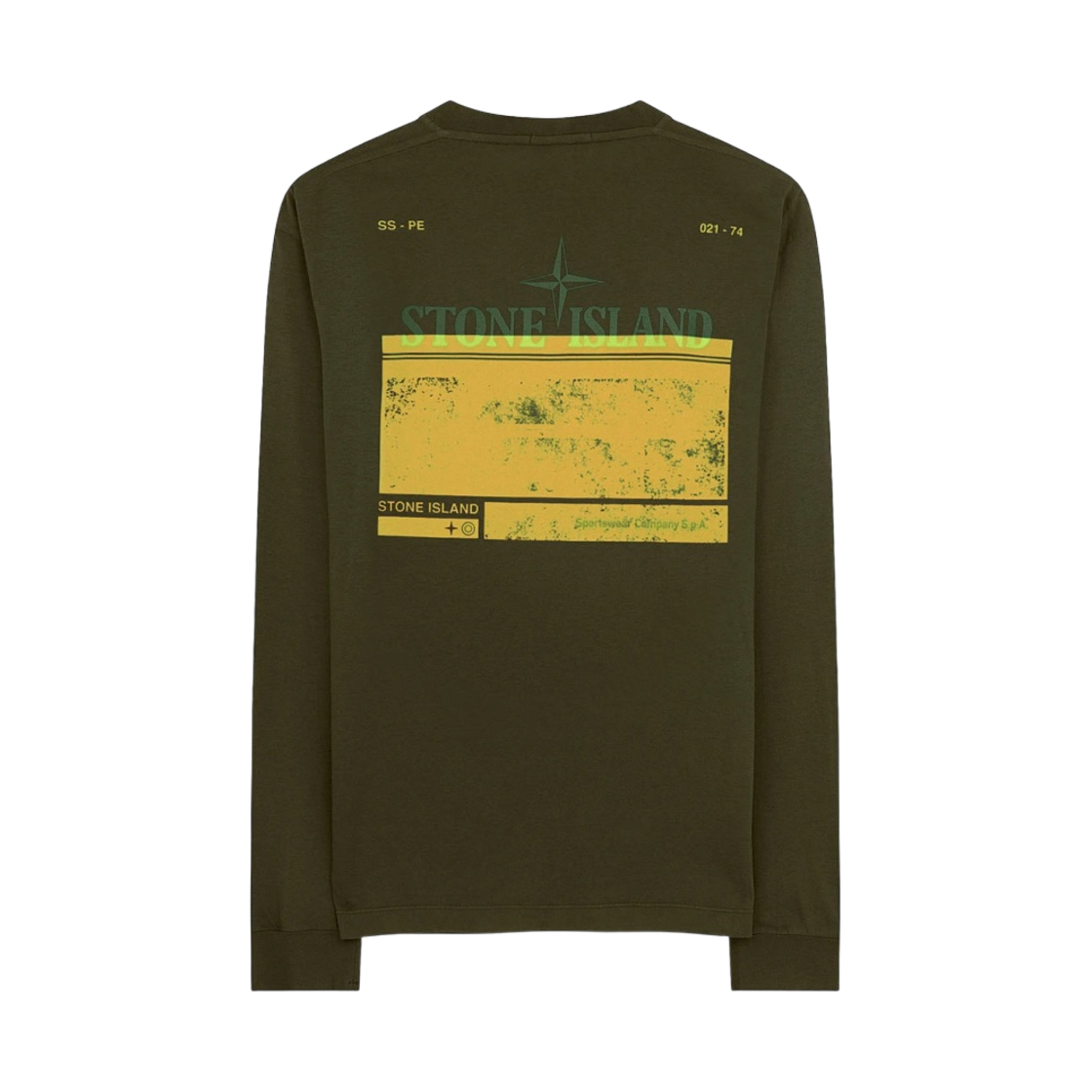 스톤 아일랜드 2ML66 블록 투 롱슬리브 티셔츠 올리브 그린 - 21SS(Stone Island 2ML66 Block Two Long Sleeve T-Shirt Olive Green - 21SS) - 1