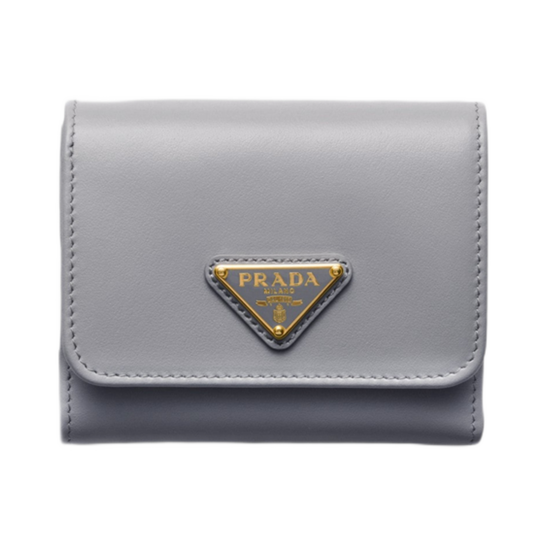 1MH043-2CNP-F073X Prada Small Leather Wallet Granite Gray
