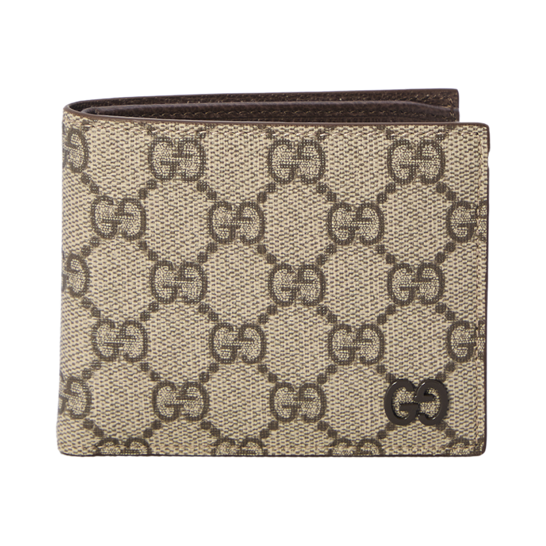 768243-FACQC-9773 Gucci Brown Interior GG Bi-Fold Wallet Beige Brown