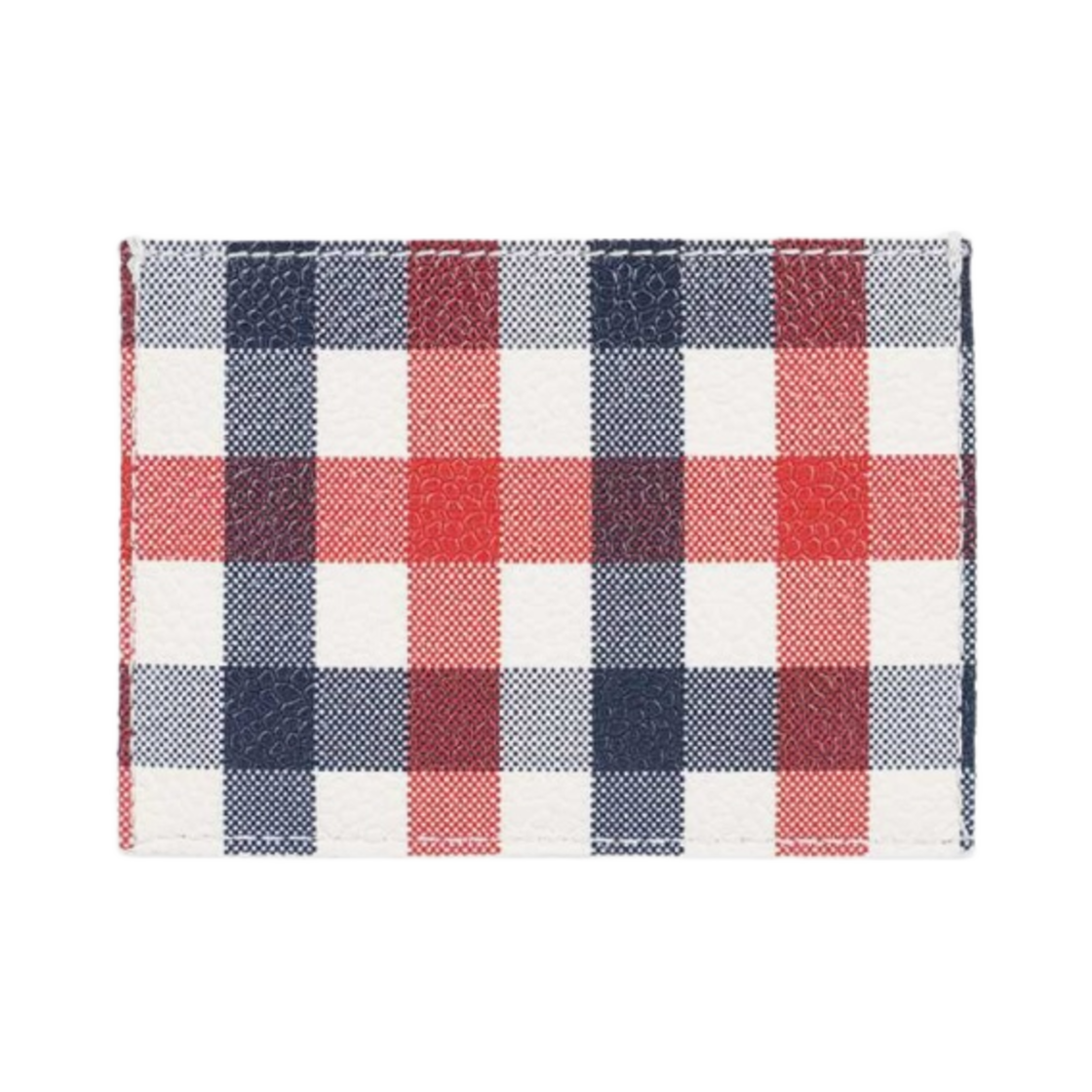 톰브라운 깅엄 프린트 캐비어 싱글 카드 홀더 RWB 화이트(Thom Browne Gingham Print on Caviar Single Card Holder RWB White) - 2