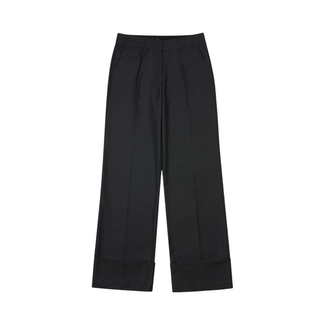 (W) 보헤미안 서울 폴디드 와이드 슬랙스 차콜((W) Bohemian Seoul Folded Wide Slacks Charcoal)