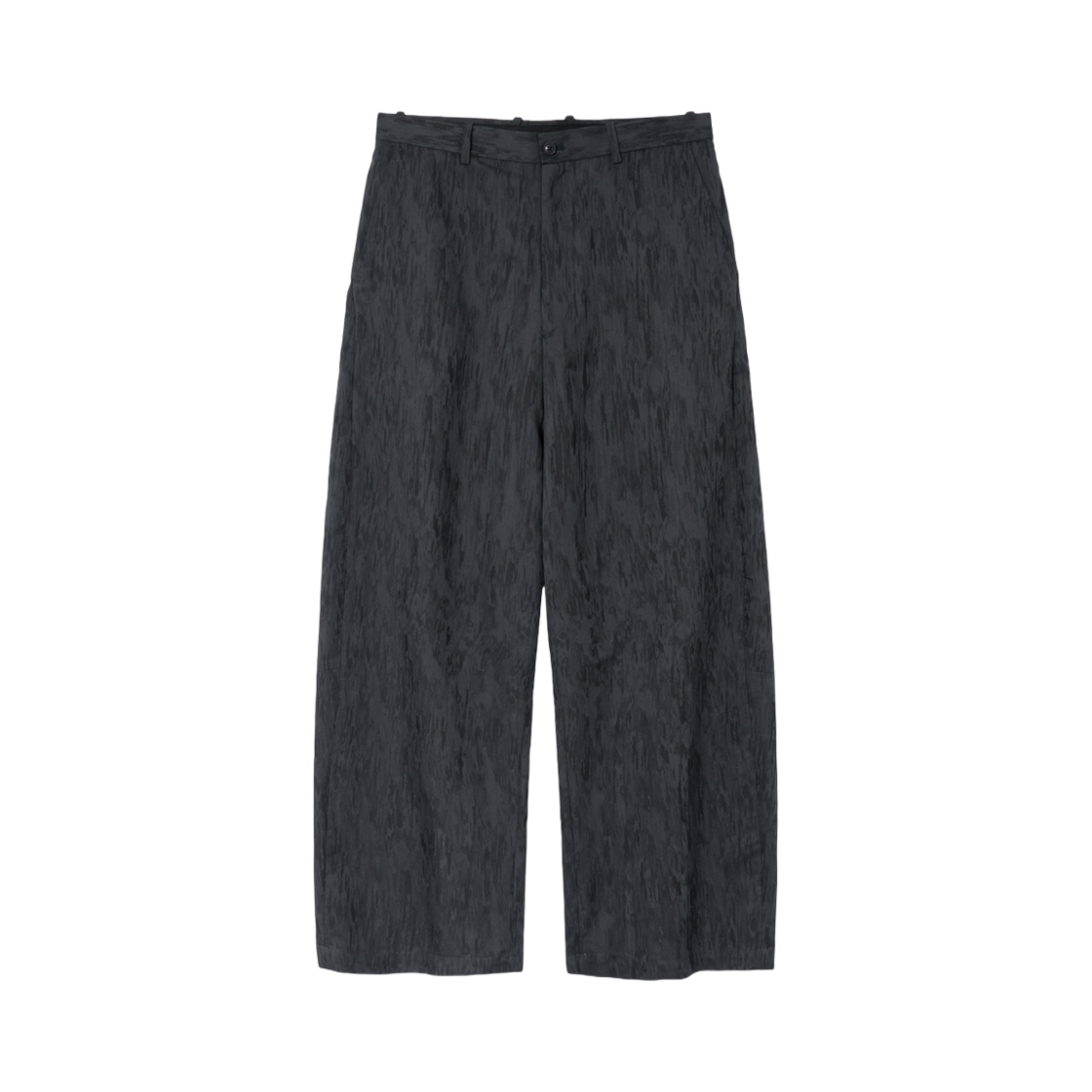 해칭룸 와이드 커브 트라우저 자카드 블루 차콜(Hatchingroom Wide Curve Trousers Jacquard Blue Charcoal)