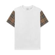 (W) Burberry Vintage Check Sleeve Cotton Oversized T-Shirt White