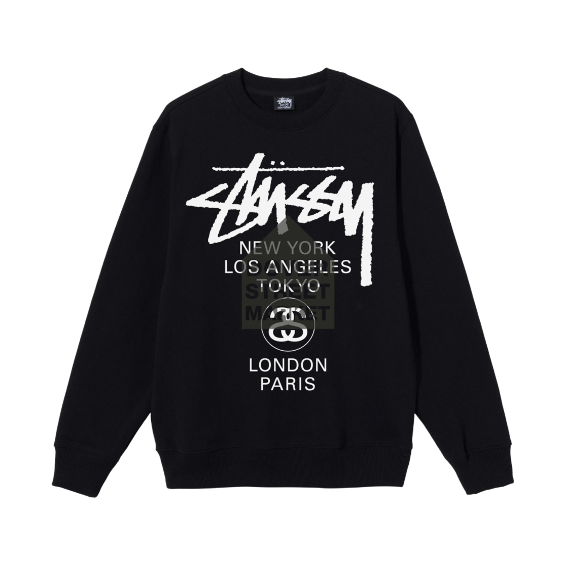 3913615/3913659 Stussy DSM World Tour Crew Black 2021 - 대표 이미지 #1