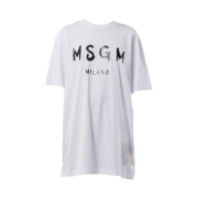 (W) MSGM Short Sleeve Cotton Dress White
