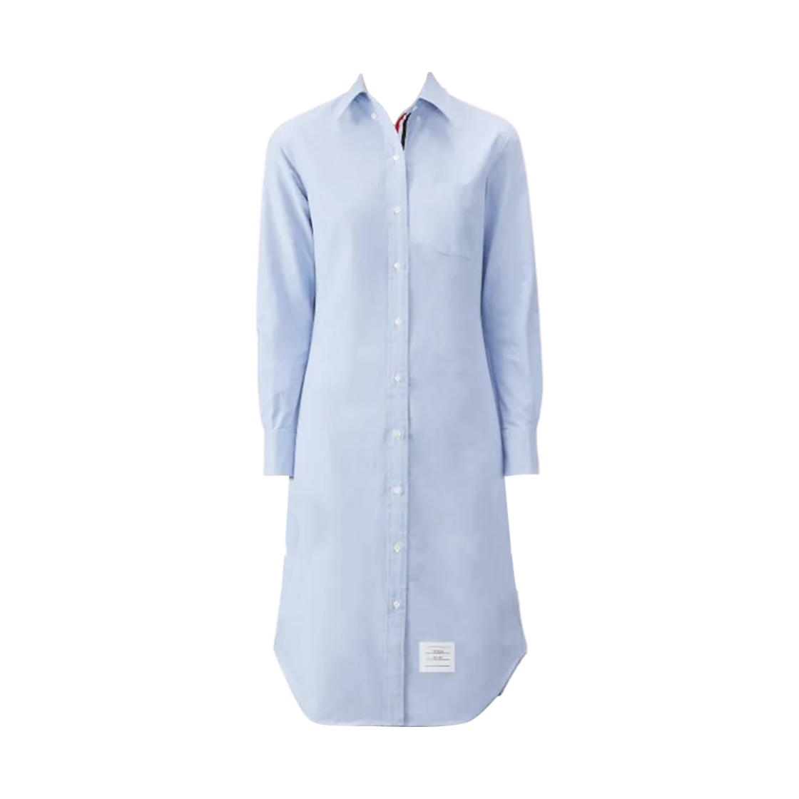 FDS001E-F0313-480 (W) Thom Browne Oxford Stripe Shirt Dress Light Blue