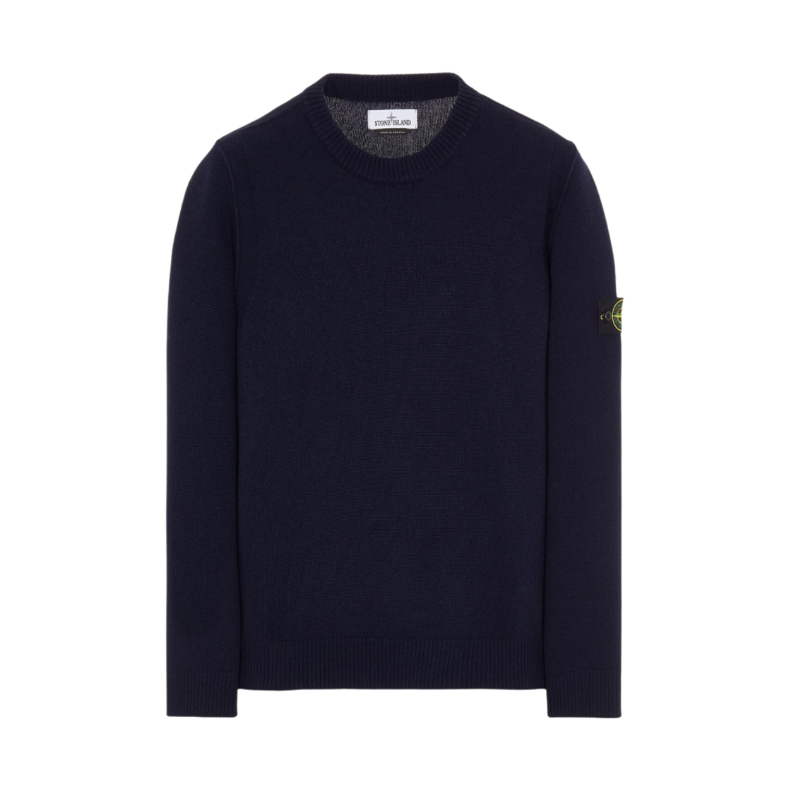 스톤 아일랜드 508A3 램스울 크루넥 니트 네이비 블루 - 22FW