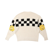 Kapital MX-Kountry Checker Flag Smile Sweater Natural