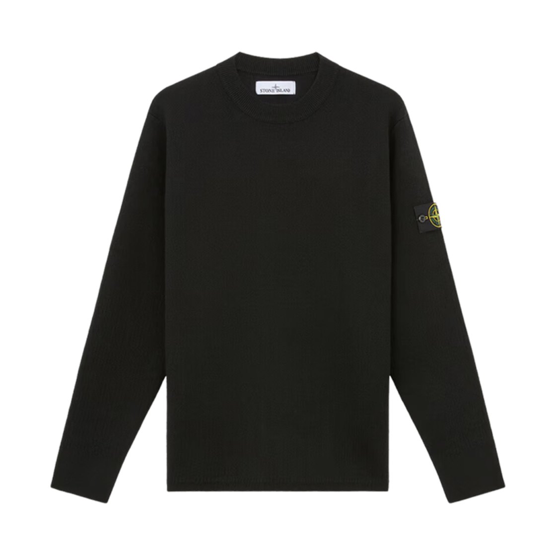 8115538A7-V0029 Stone Island 538A7 Double Weave RWS Wool Loose Fit Crewneck Sweater Black - 24FW