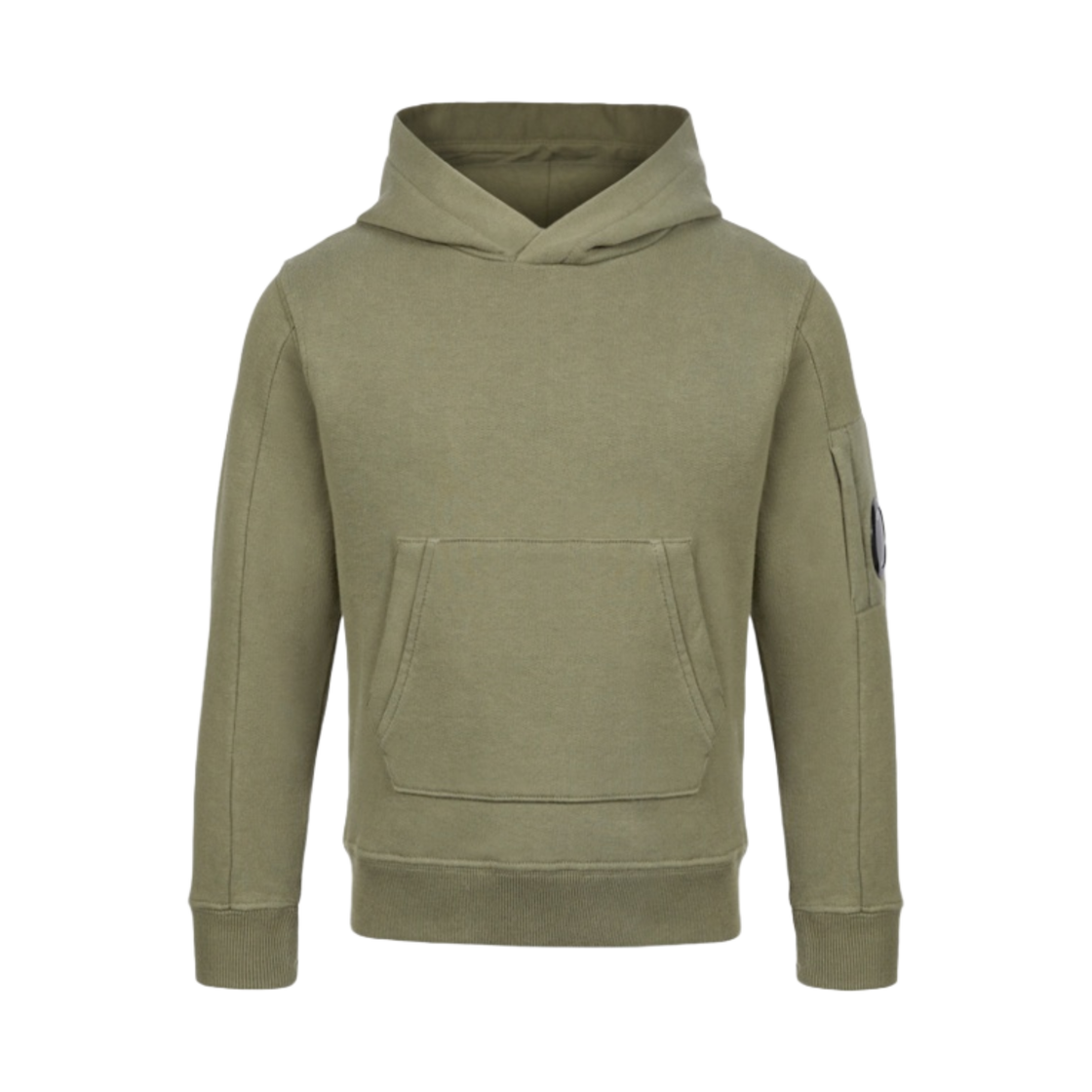 (키즈) C.P. 컴퍼니 U16 베이직 플리스 후드 브론즈 그린 - 23SS((Kids) C.P. Company U16 Basic Fleece Hoodie Bronze Green - 23SS) - 1