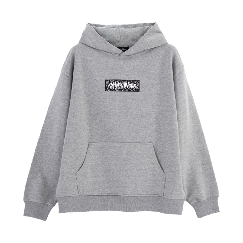 샤카웨어 페이즐리 에센셜 후디 헤더 그레이 블랙(Shaka Wear Paisley Essential Hoodie Gray Black)