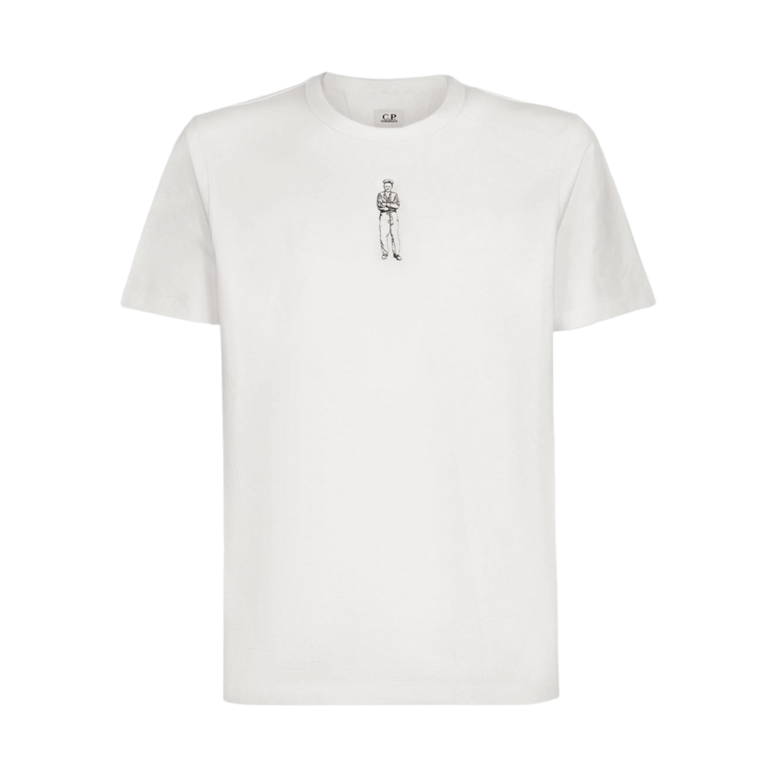 C.P. 컴퍼니 30/1 호리존탈 로고 티셔츠 거즈 화이트 - 23SS(C.P. Company 30/1 Horizontal Logo T-Shirt Gauze White - 23SS) - 1