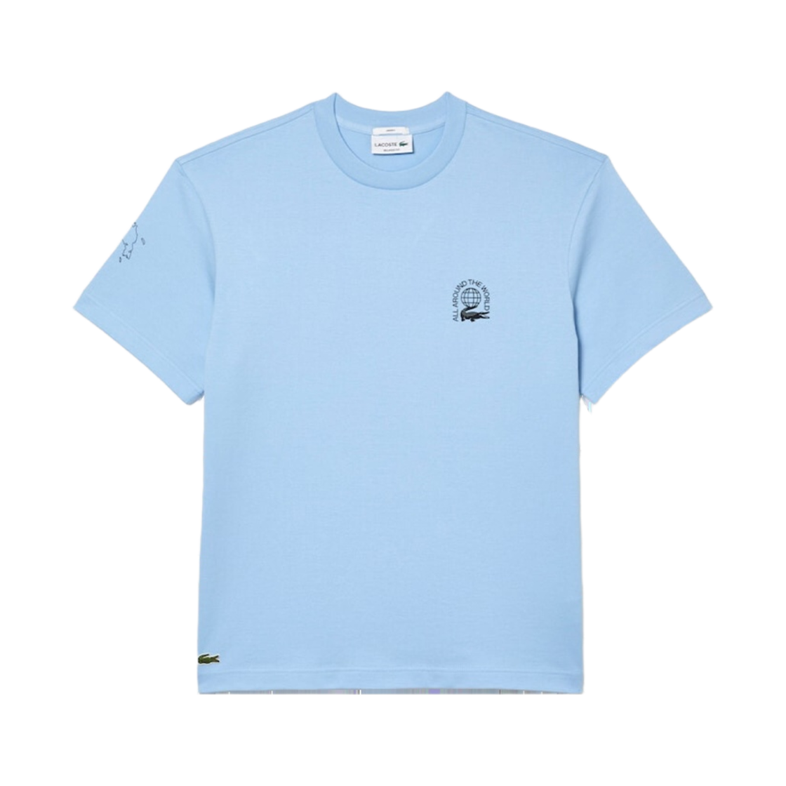 라코스테 월드맵 그래픽 티셔츠 블루(Lacoste Worldmap Graphic T-Shirt Blue) - 1