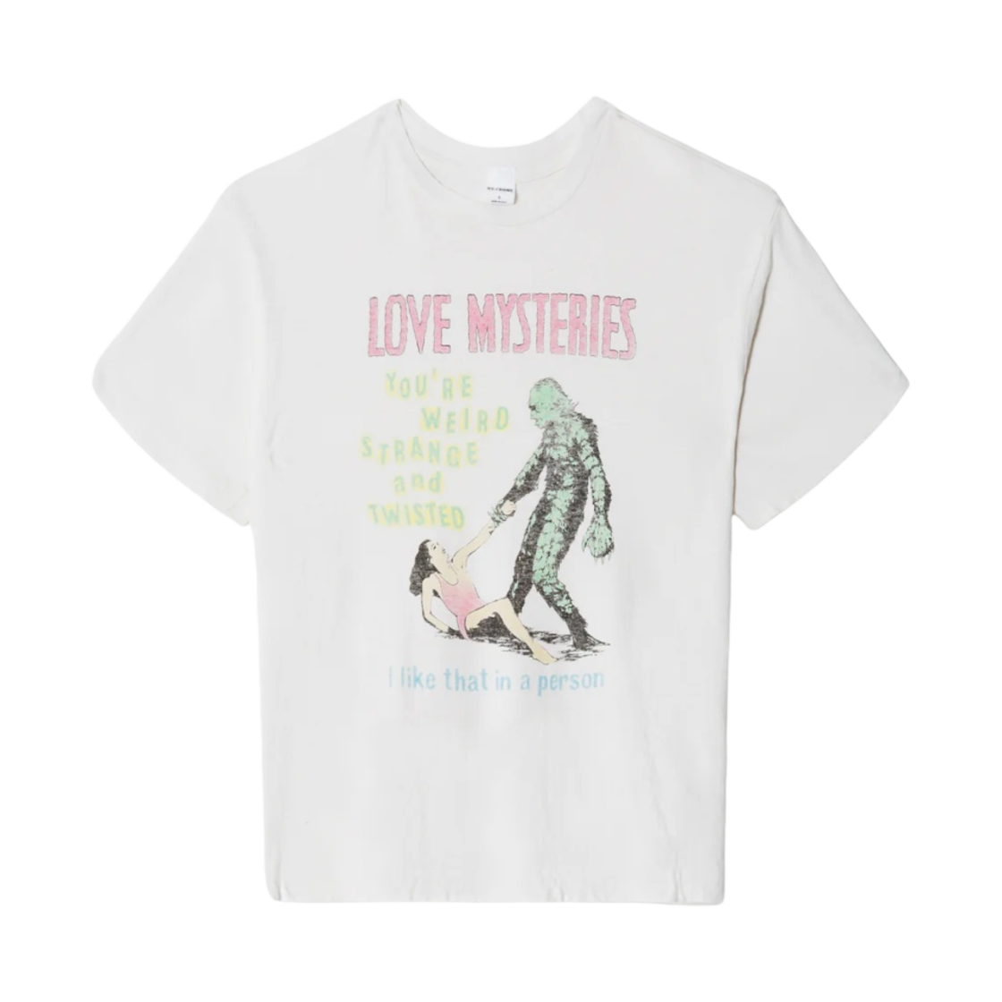 024-02W9ET015 (W) Re/Done 90s Easy Love Mysteries T-Shirt Vintage White