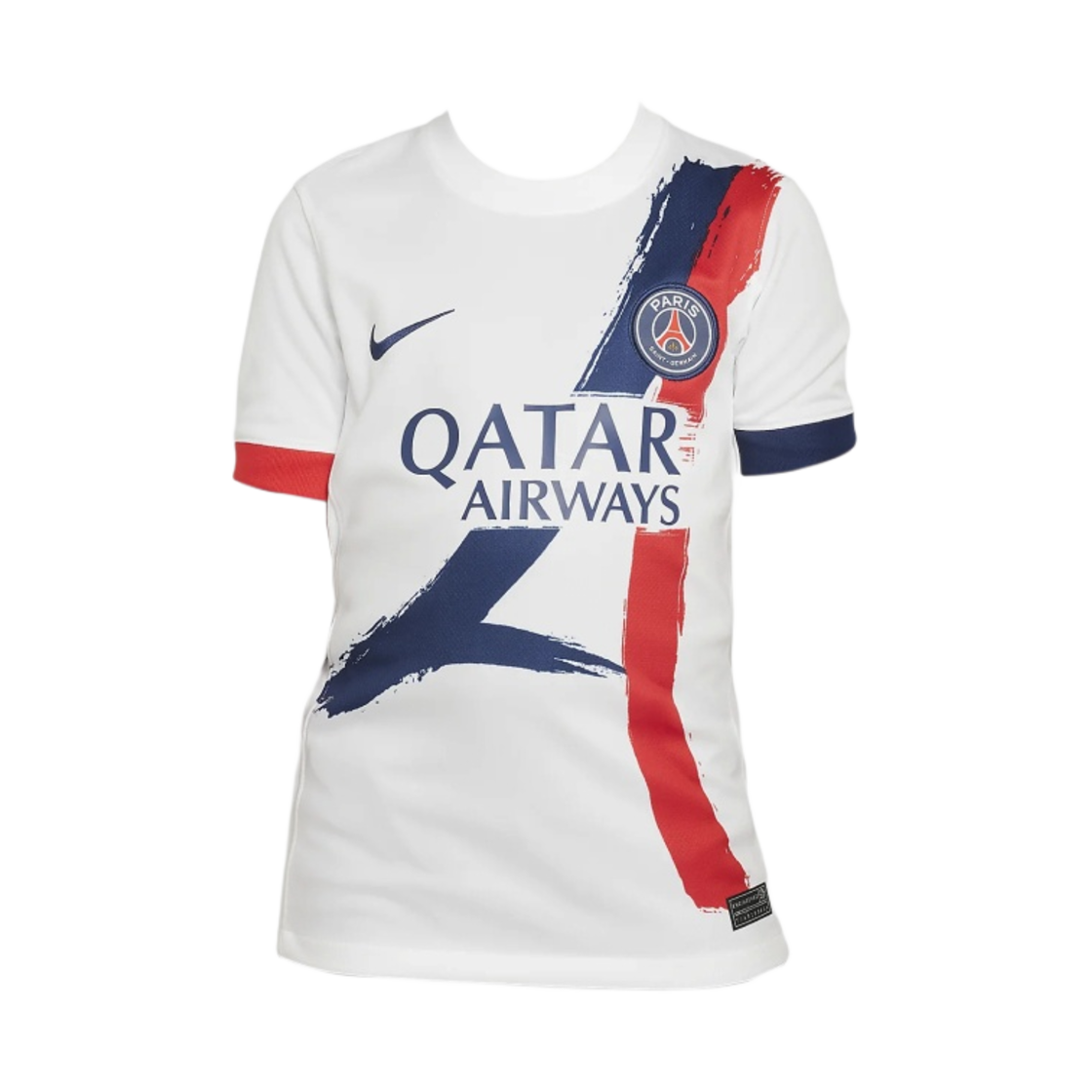 (키즈) 나이키 주니어 파리 생제르맹 2024/25 스타디움 어웨이 드라이핏 사커 레플리카 저지 유니폼 화이트 미드나잇 네이비 (논 마킹 버전)((Kids) Nike Junior Paris Saint-Germain 2024/25 Stadium Away Dri-Fit Soccer Replica Jersey White Midnight Navy (Non Marking Ver.)) - 1