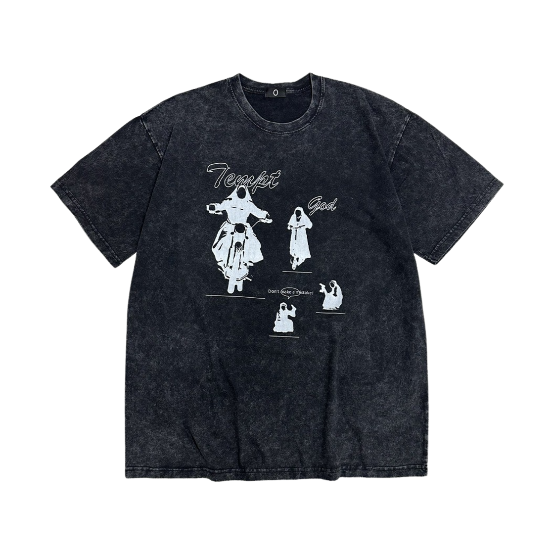 오엠오 템트 갓 티셔츠 워시드 블랙(OMO Tempt God T-Shirt Washed Black)