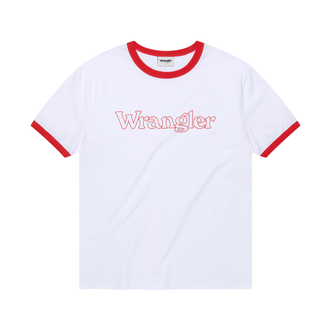 WR2502ST07RD Wrangler Typo Logo Color Ringer T-Shirt Red