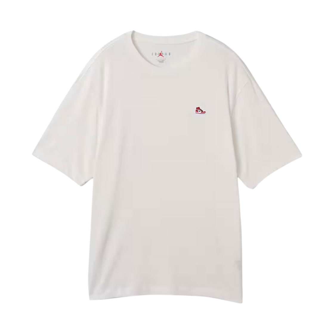 조던 브랜드 스니커즈 패치 티셔츠 화이트 바시티 레드 - 아시아(Jordan Brand Sneakers Patch T-Shirt White Varsity Red - Asia) - 1