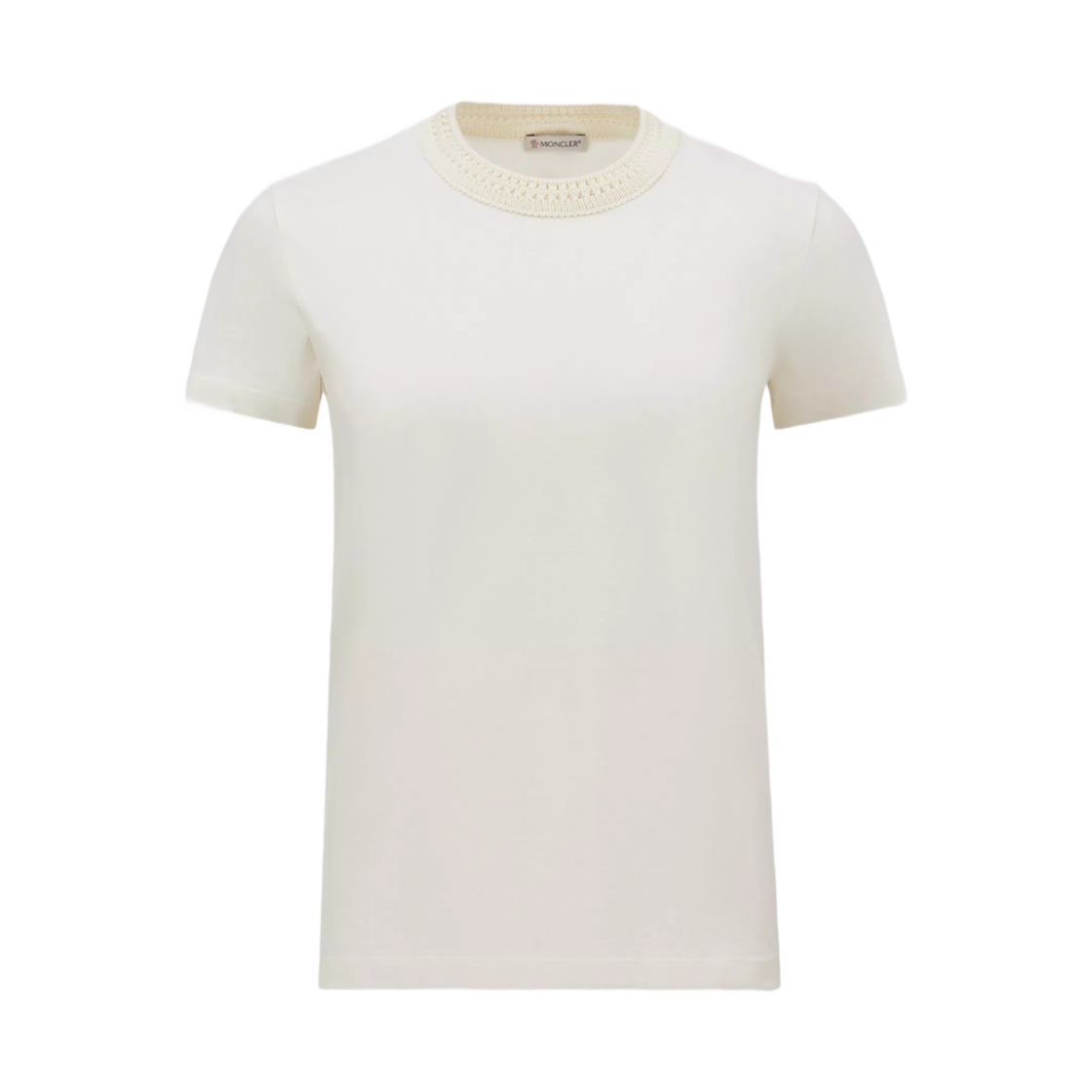 K1-093-8C00043-89ADC-034 (W) Moncler Crochet Accent Cotton T-Shirt White - 25SS