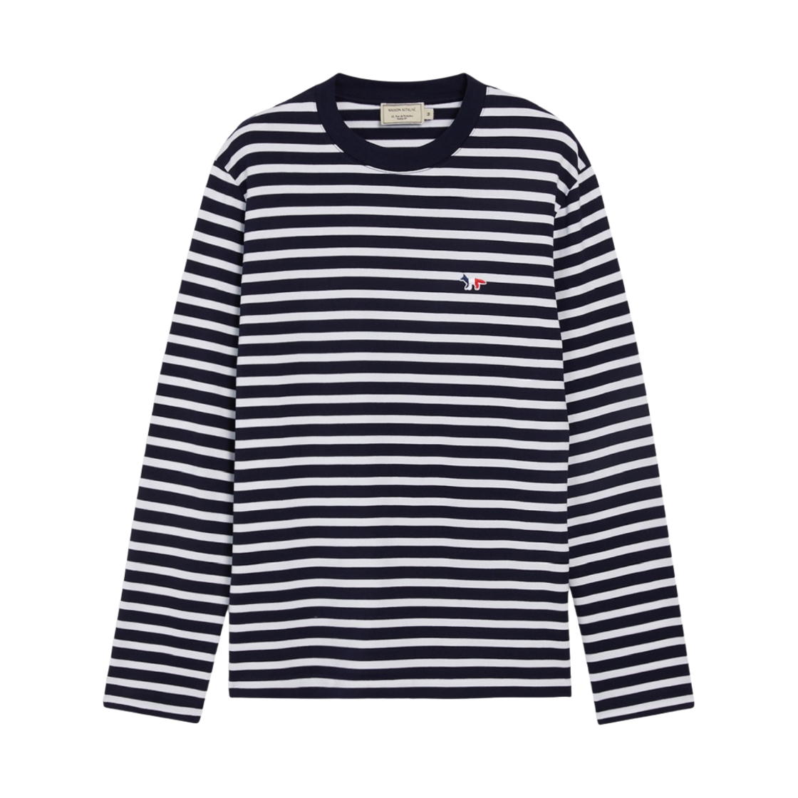 메종 키츠네 트라이컬러 폭스 패치 클래식 마린 티셔츠 네이비(Maison Kitsune Tricolor Fox Patch Classic Marin T-Shirt Navy)